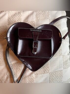 Doc Martens Heart-Shaped Crossbody/Backpack in Deep Burgundy
